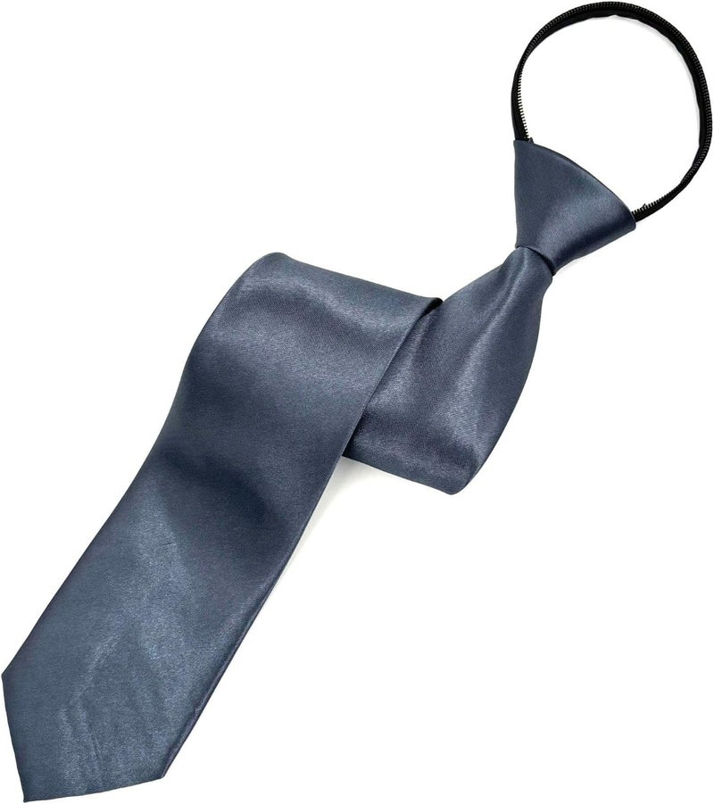 MD Style Pre-Tied Necktie for Men - Solid Color Neck Tie with Adjustable Zipper - Wedding Business Formal Clip on Ties - Image 1